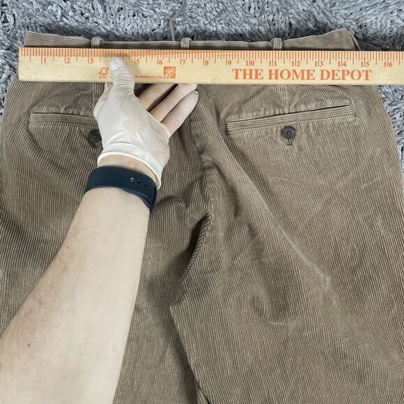 Uniqlo Corduroy Pants Men's Medium Brown Preppy Drawstring Chino Stretch Golf - Picture 5 of 7